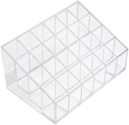 Transparent Cosmetic Makeup Organizer Clear 24 Lattices Lipsticks Cosmetic Lotion Makeup Organizer Storage Display Holder Stand