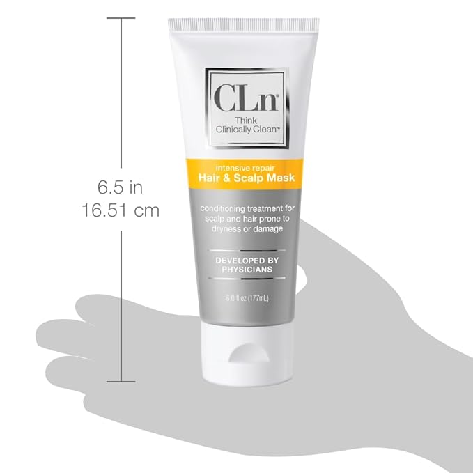 CLn® Hair & Scalp Mask Conditioner - Deep Conditioner for Hair & Scalp Prone to Dryness & Damage, Paraben-Free & Dye-Free, Scented by Eucalyptus, 6 fl. oz.