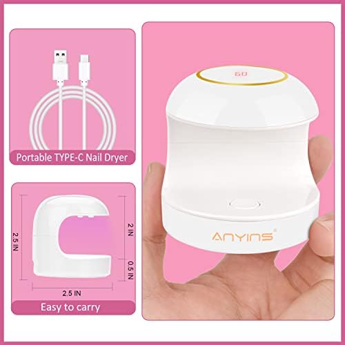 Mini UV Light for Gel Nails Innovative 18w Nail Lamp with LCD Portable USB UV Lamp for Gel Nail Professional for Manicure (G-mini)