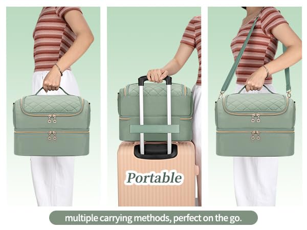 CUBETASTIC Nail Polish Organizer, Nail Tech Organizers and Storage Case Holds 69 Bottles Nail Polish & Nail Lamp, Travel Nail Supplies bag for Nail Tech Kit & Manicure Tools, Green