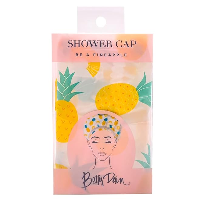 Reusable Vinyl Shower Cap & Bath Cap, Frosted PEVA Elastic Stretch Hem. Multi-Use Waterproof Stretchy Hair Cap for all Hair Lengths - Be A Fineapple Shower Cap for Women