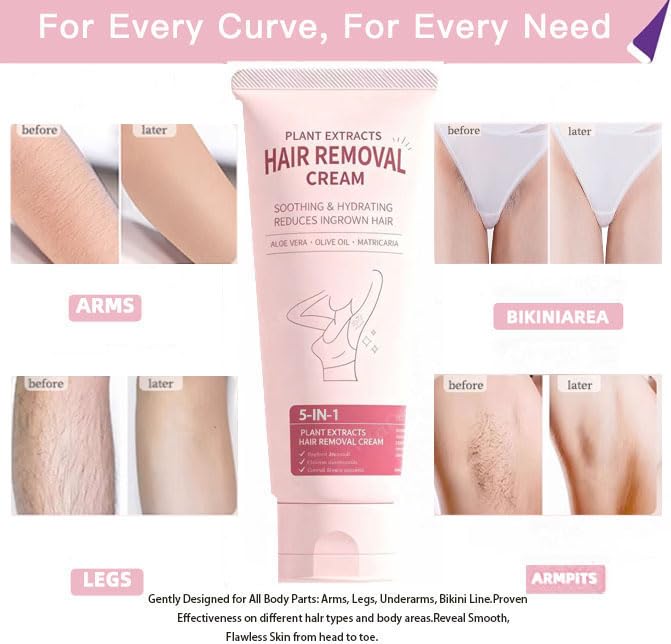 3.5OZ Full Body Hair Removal Cream for women on Arms, Legs, Underarm, Bikini with Aloe, Ceramides, Hyaluronic Acid & Niacinamide | Soothing, Gentle, Fresh, Slow Regrowth,No Dark Spots, Sensitive Skin