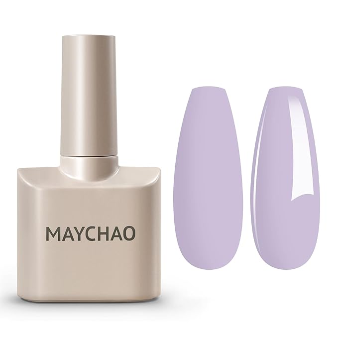 MAYCHAO 15ML Lilac Purple Gel Nail Polish 1Pc Violet Purple Gel Polish Soak Off UV LED Nail Polish Nail Art Starter Manicure Salon DIY at Home, 0.5 OZ