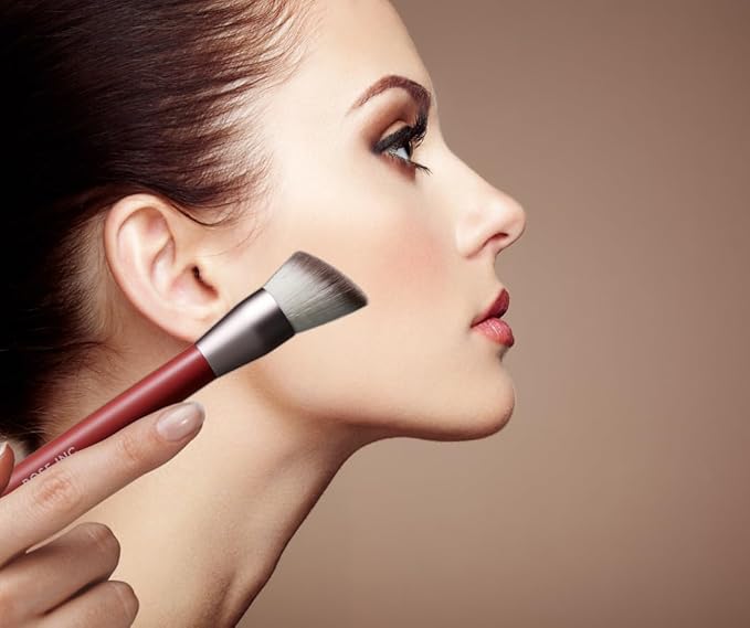 Rose Inc Number 3 Foundation Brush - Angled Vegan Brush for Seamless Blending and Natural Finish