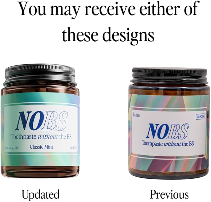 NOBS (No Bad Stuff) Toothpaste Tablets - Nano Hydroxyapatite, Fluoride & Plastic Free, Eco & Travel Friendly - Remineralize with NHA (3 Month)