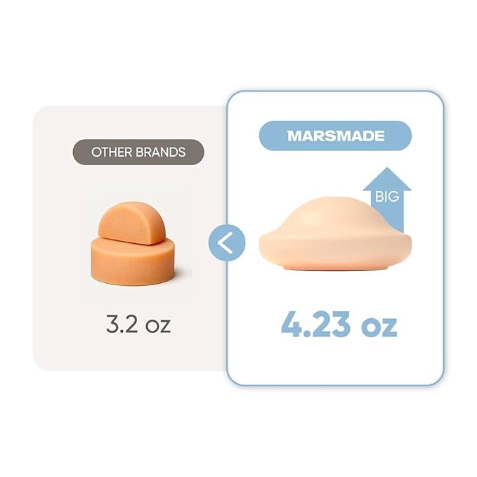 Marsmade Castor Oil Shampoo Bar Hydrating & Moisturizing Natural Hair Soap for Bathing, Hair Growth & Scalp Nourishment, Solid Shampoo for All Hair Types (120g, 4.23 oz)