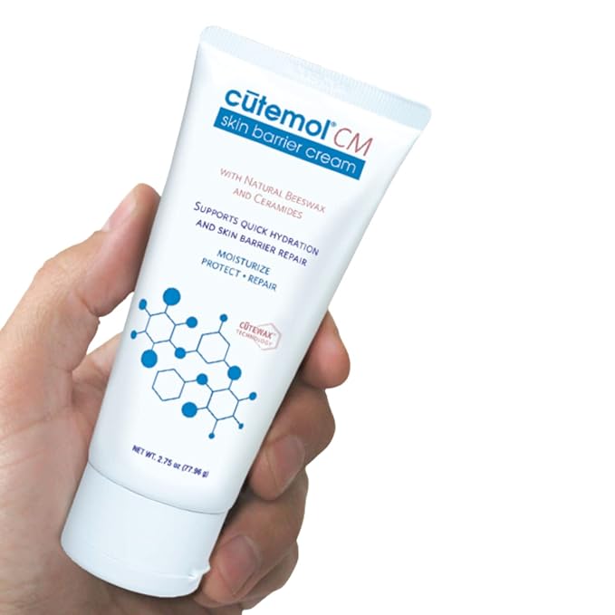 Cutemol CM Emollient Cream - Natural Beeswax & Ceramides for Dry, Damaged Skin (2.75 oz)