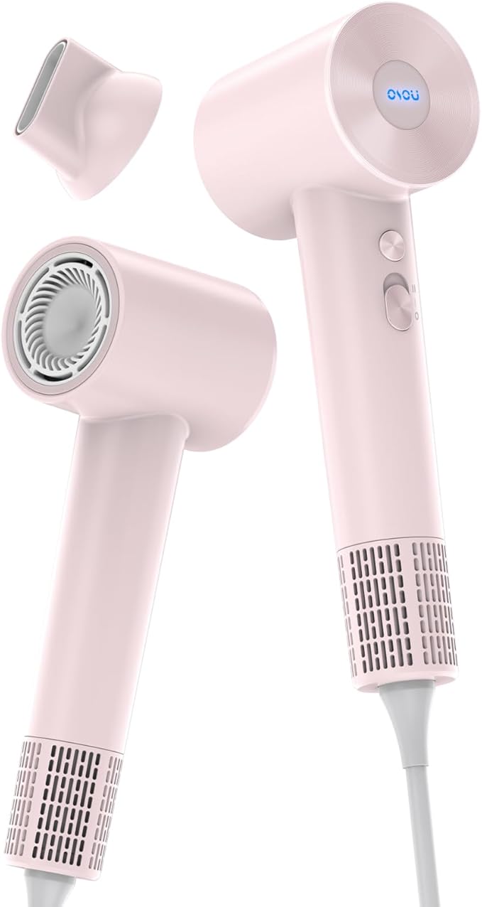 Hair Dryer, Negative Ionic Hair Dryers, High-Speed Blow Dryer with 110, 000 RPM Brushless Motor, Fast Drying Lightweight Travel Hairdryer, Low Noise Home Hair Dryer with Smooth Nozzle