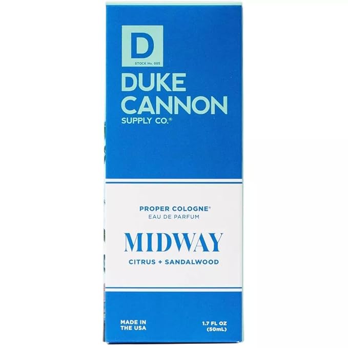 Duke Cannon Proper Cologne Midway | Men's Eau de Parfum | Citrus and Cedarwood | Fresh, Woodsy, Long-Lasting Scent | 1.7 fl oz