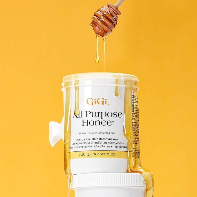 GiGi All Purpose Honee Microwave Hair Removal Wax, Gentle Soft Wax for Face, Arms, Legs & Body, Easy At-Home Waxing Kit for Smooth Skin, 8 oz