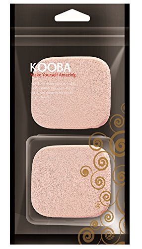 OWLFAVO 2pcs Square Makeup Sponges with 1 Travel Case, Beauty Face Primer Compact Powder Puff, Blender Sponge Replacement for Cosmetic Flawless Foundation