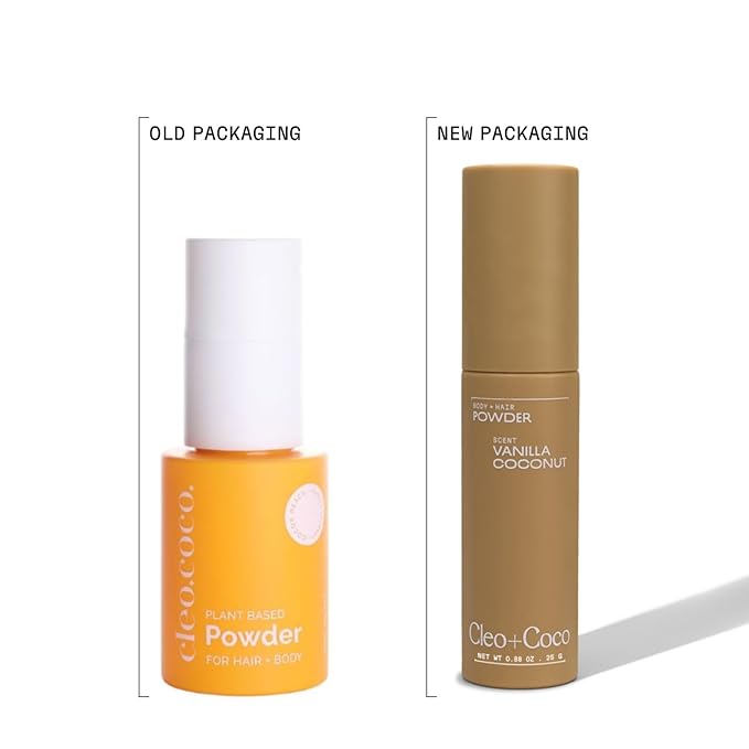 Cleo + Coco. Deodorant Powder for Body and Hair, Vanilla Coconut (0.88 oz), 2-in-1 Deo Powder & Dry Shampoo for Women & Men, Aluminum Free Deodorant, Talc-Free, Anti Chafe Protector, Travel-Size