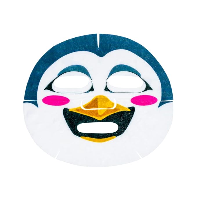 Epielle Character Face Mask Penguin 6 Pack, Fun & Effective Korean Skin Care, Spa Party Favors, Stocking Stuffers, Birthday Gifts for Women, Thanksgiving Essentials
