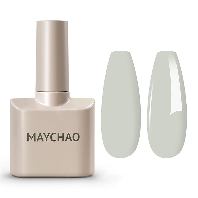 MAYCHAO 15ML Gel Nail Polish 1Pc Light Grey Gel Polish Soak Off UV LED Nail Polish Nail Art Starter Manicure Salon DIY at Home, 0.5 OZ