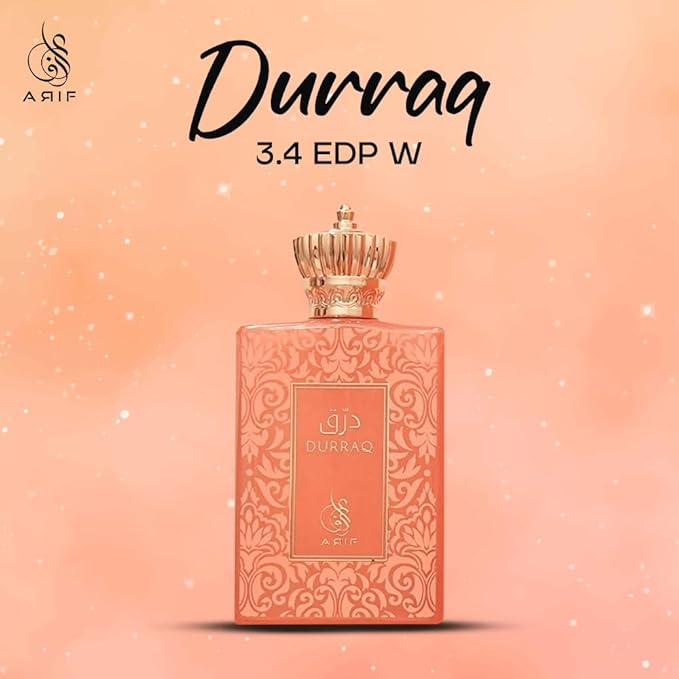 ARIF Durraq Perfumes – Floral Oriental Eau de Parfum for Women – Long-Lasting, Saffron, Plum, Orange Blossom, Neroli, Patchouli, Musk – Luxury Women's Fragrance – 3.4 oz