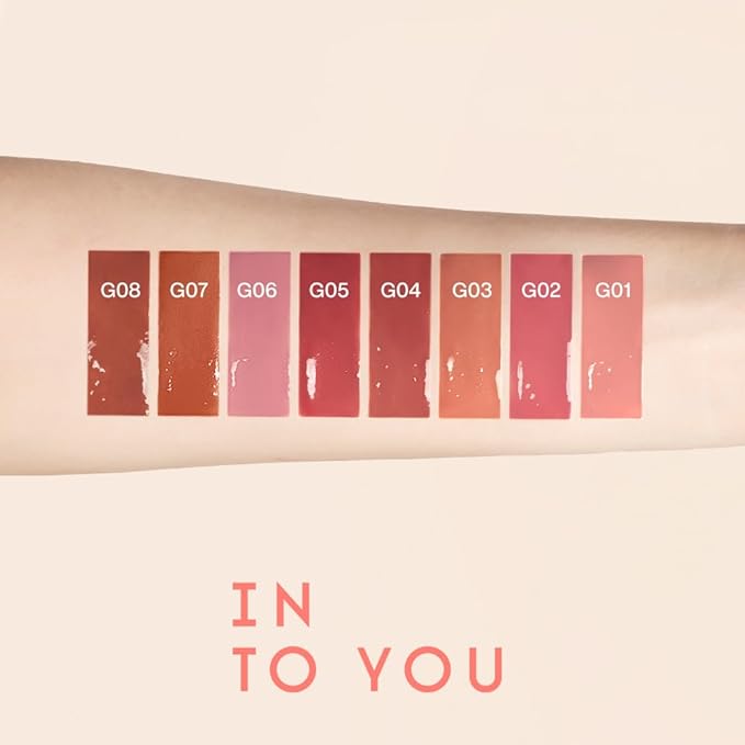 INTO YOU Lip Stain Long Lasting, Lip Gloss, Lip Tint, Lip Plumper Gloss, Glitter Lip Gloss, Liquid Lipstick, Vivid Color, Smudge-Proof, Lightweight, Naturally Moisturizing, Lip Oil For Dry Lips (G07)
