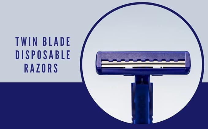 Dorco Fresh Twin Blade Disposable Razors for Men (240 Counts), Smooth & Comfortable Shave, Shaving Razors for Men, Non-Slip Handle, Ideal for Sensitive Skin & Travel