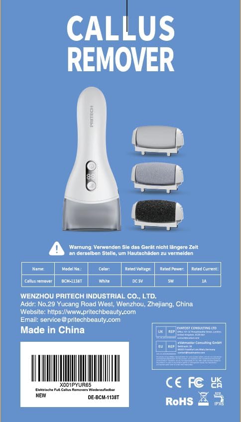 Electric Callus Remover for feet,Rechargeable Foot File Electronic Pedicure Tools Kit for Calloused Removal, Waterproof Electric Foot Scrubber Duty Feet Care for Heels Dead