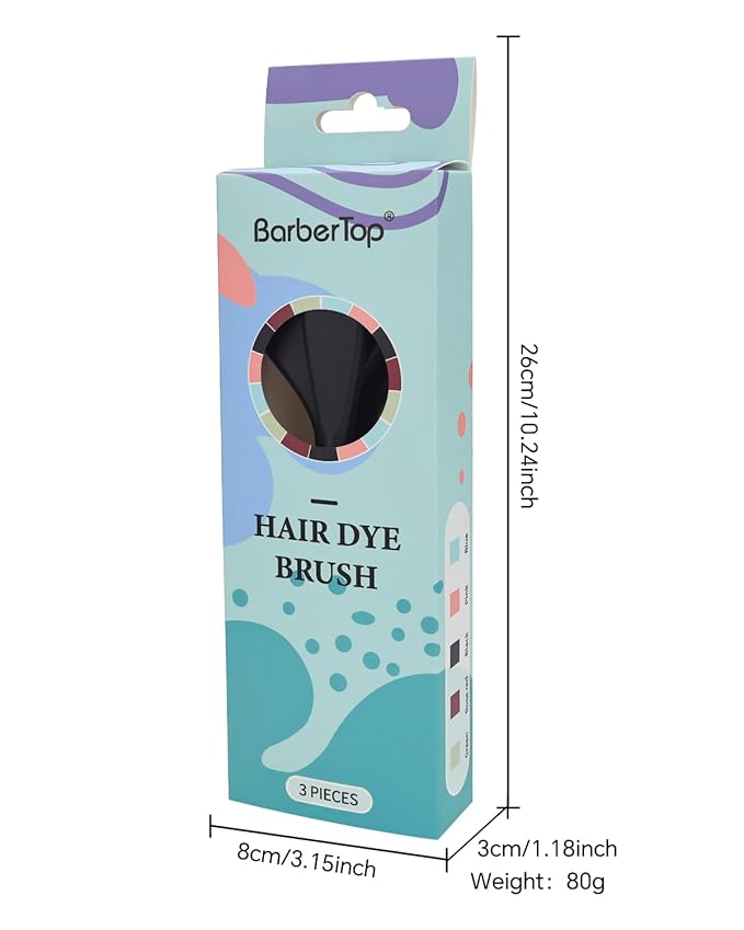 3 Pack Hair Color Brush Set - Professional Hair Dye Brush for Hair Stylist, for Highlighting, Tint and Coloring Hair Sections - Women Men Salon Use Home DIY Dyeing