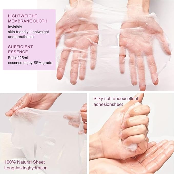 8 Pack Rose Face Mask,Pink Face Masks Spa Day kit Supplies for Teens Girls Women,Sheet Facial Mask Skincare for Kids Gifts Set,Hydrate Nourish Soothe for All Skin Types,Spa Party Favors