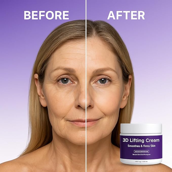 3D Lifting Night Cream, Korean Anti-Aging Moisturizer with 17-Peptide Complex, Probiotic Facial Treatment for Face, Neck Wrinkles,1.7 fl oz