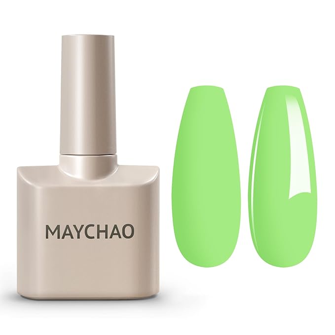 MAYCHAO 15ML Gel Nail Polish 1Pc Sour Apple Gel Polish Soak Off UV LED Nail Lamp Curing Nail Polish for Nail Art Manicure Salon DIY at Home, 0.5 OZ