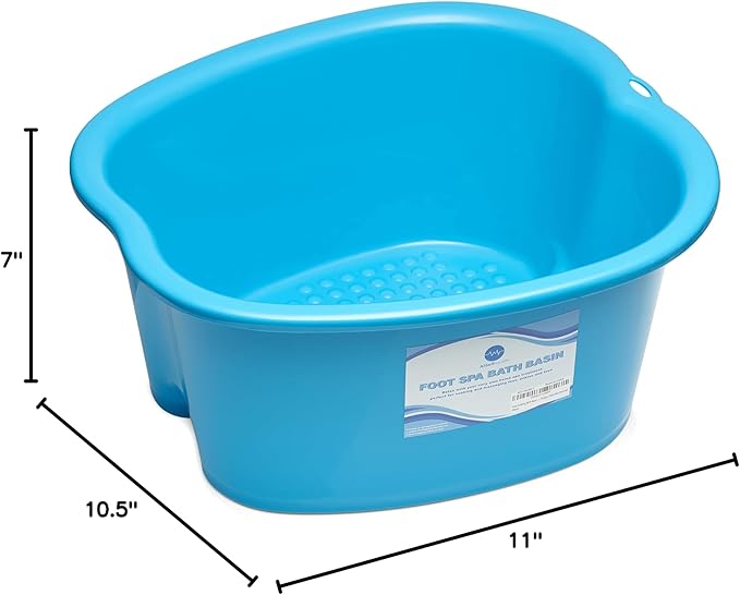 Foot Soaking Bath Basin – Large Size for Soaking Feet | Pedicure and Massager Tub for at Home Spa Treatment | Callus, Fungus, Dead Skin Remover, Blue