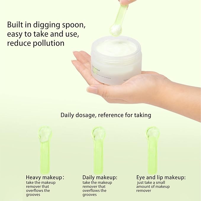 Makeup Remover Cleansing Balm Cream Cleanser Cleansing Cream Gentle Moisturizing 10 Seconds Quick Remover with Magnetic Digging Spoon for Facial Blackhead Removal