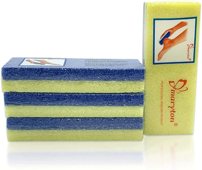 Maryton Foot Pumice Stone for Feet Hard Skin Callus Remover and Scrubber (Pack of 4) (Yellow)