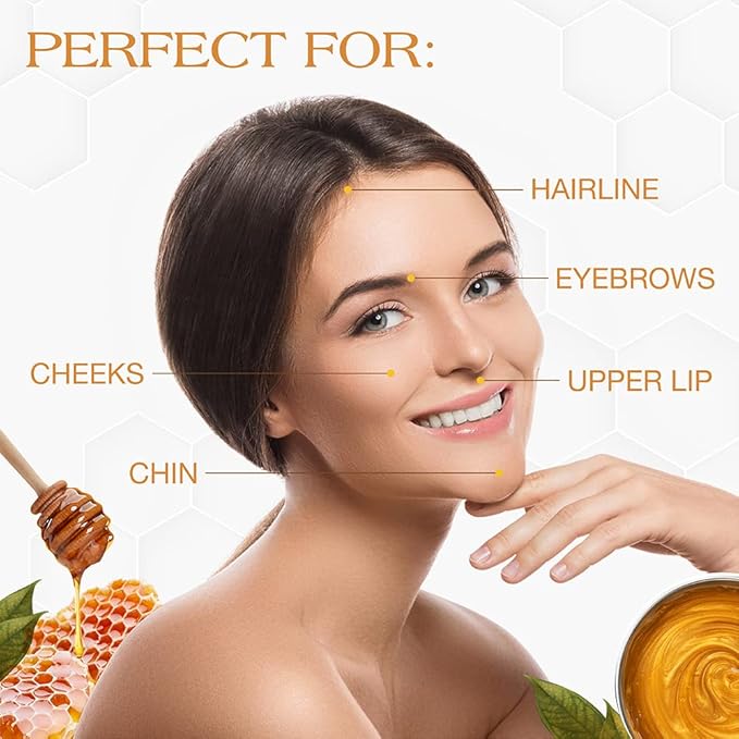 GiGi Facial Honee Wax - Hair Removal Soft Wax for Face and Delicate Skin, 14 oz