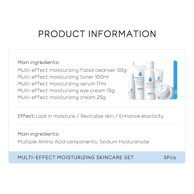 LAIKOU Skin Care, Skin Care Set, Skin Care Kit Moisturizing with Cleanser, Toner, Serum, Cream, Eye Cream Women Beauty Gift Sets 5pcs for Women Teen Girls Mom Daughter Mother's Day Birthday Christmas