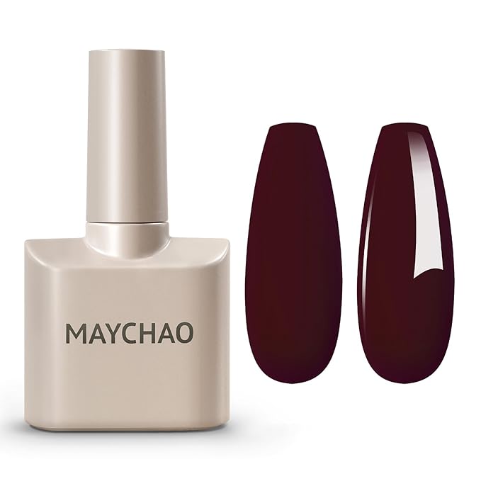 MAYCHAO 15ML Gel Nail Polish 1Pc Dark Red Gel Polish Soak Off UV LED Nail Polish Nail Art Starter Manicure Salon DIY at Home, 0.5 OZ