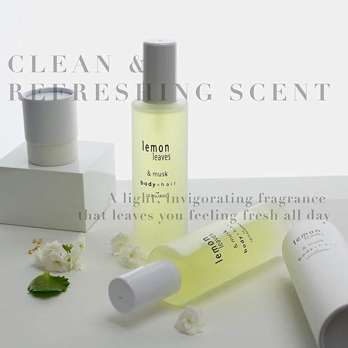 Liliya's Aroma Lemon Leaves After-Shower Body Spray | Clean Scented Hair Mist | Vegan Lemon Fresh Fragrance | Cruelty-Free Everyday Hydrating with Glycerin - 3.4 fl oz