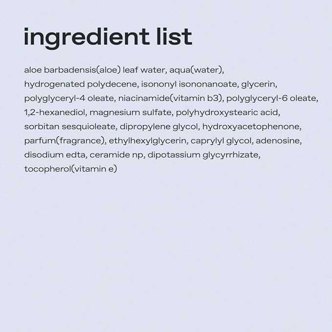 glow aloe barrier support moisturizer | soothing & hydrating | fortified with ceramide np & niacinamide | enriched with aloe vera leaf water | lightweight calm‑complex texture | 1.69 fl oz