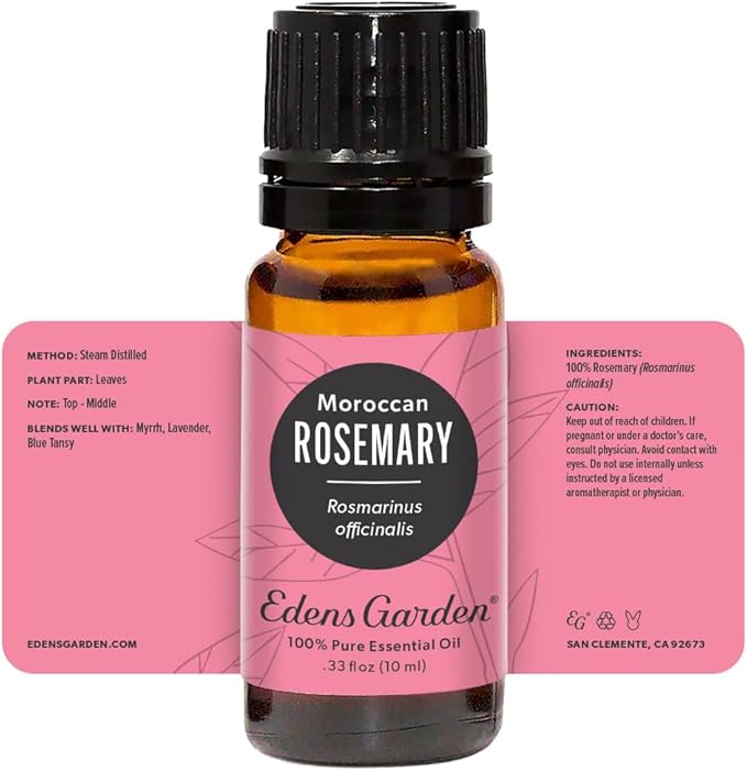 Edens Garden Rosemary- Moroccan Essential Oil- 100% Pure Premium Grade, Undiluted, Natural, Therapeutic, Aromatherapy, The Best for Skin, Laundry, Humidifiers 10 ml (.33 fl oz)