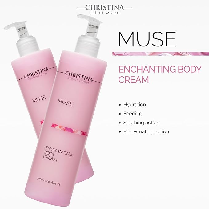 -CHRISTINA- Muse Enchanting Body Cream with Hyaluronic Acid | 24hr Care For All Skin Types | Quick Absorption, Delicate Fragrance 300ml