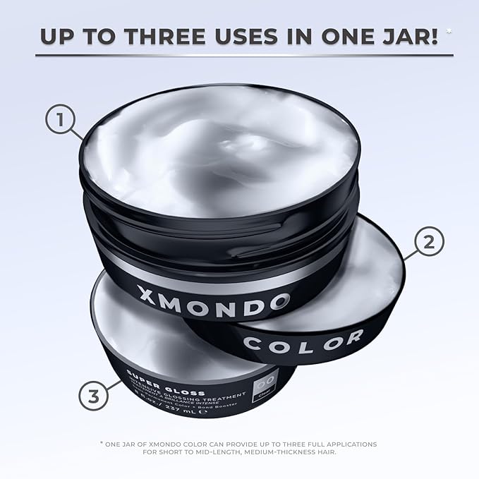 XMONDO Hair Super Gloss Intensive Glossing Treatment | Infused with Bond Booster Technology to Boost Shine & Hyaluronic Acid for Nourishment, Revitalization & Repair, Vegan Formula, 8 Fl Oz 1-Pack