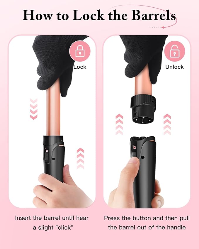 Waver Curling Iron Wand, BESTOPE PRO 5 in 1 Curling Wand Set with 3 Barrel Hair Crimper for Women, Fast Heating Hair Wand Curler in All Hair Type