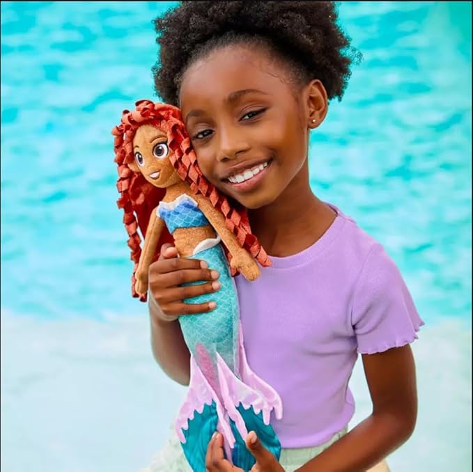 Disney Store Official Disney Princess Plush Doll (Ariel from The Little Mermaid 2023) Medium 14 Inches, Disney Princess Dolls with Embroidered Features, Disney Plush Toys, Princess Toys for Girls
