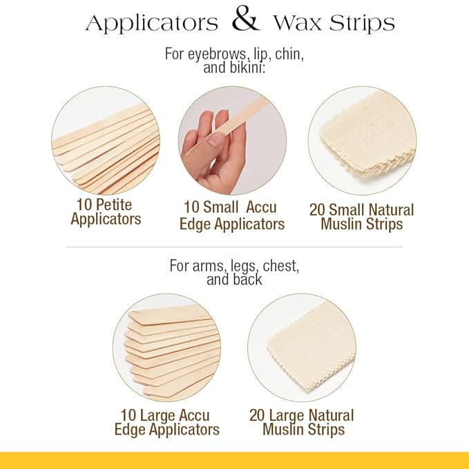 GiGi Student Starter Waxing Kit - All-Purpose Honee Hair Removal Wax Kit with Wax Warmer, Pre & Post Care, Muslin Strips, and Applicators - At-Home & Salon Use for Face, Body, Arms, and Legs