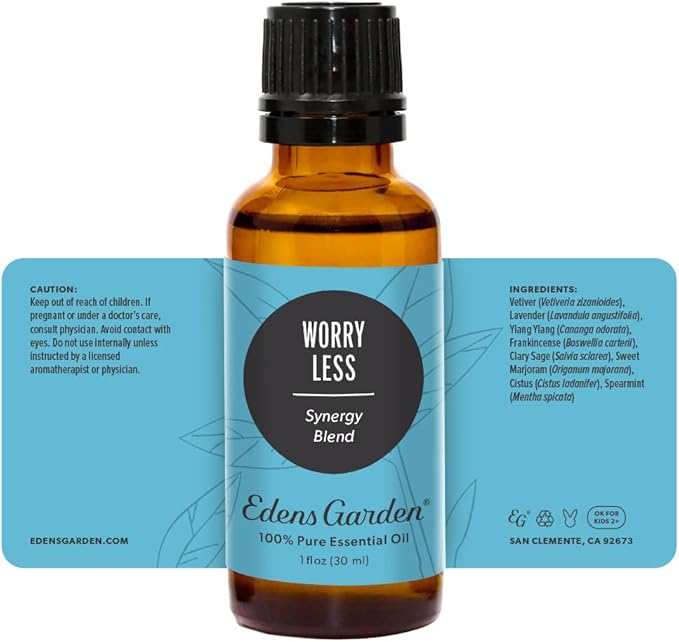 Edens Garden Worry Less Essential Oil Blend- 100% Pure Premium Grade, Undiluted, Natural, Therapeutic, Aromatherapy, The Best for Skin, Candle, Humidifiers 30 ml (1 fl oz)
