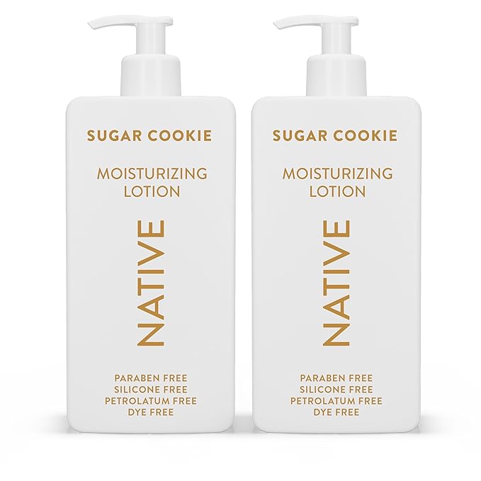 Native Body Lotion with Naturally Derived Ingredients - Sugar Cookie - Silicone, Paraben, & Dye Free Leaving Skin Soft and Hydrating | Holiday Seasonal Scent Bundle, 16.5 oz - 2 Pk