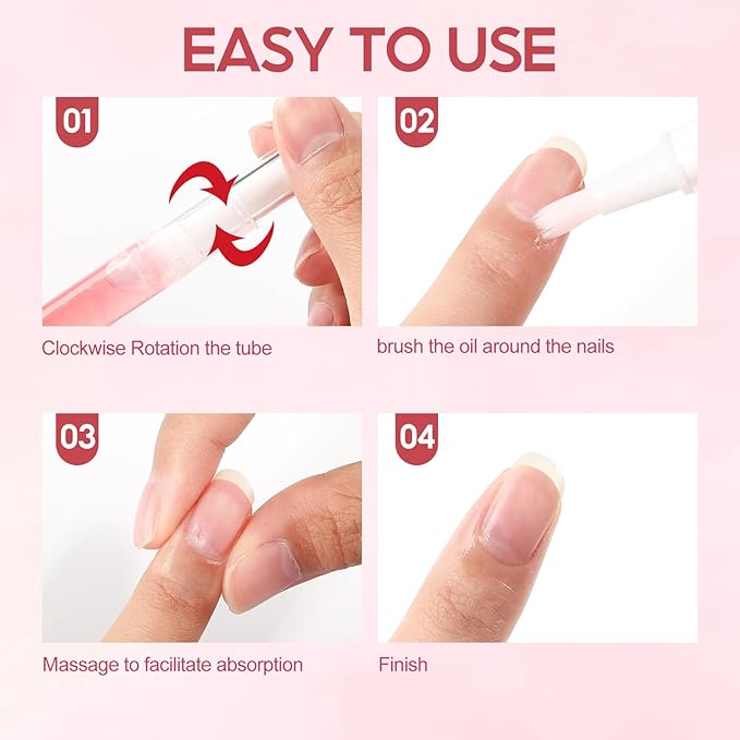 Peacecolor 16Pcs Cuticle Oil Pen for Nails Portable Nail Moist Nail Strengthener Nails Care Kit for Treatment Care Nail Softener and Strengthener