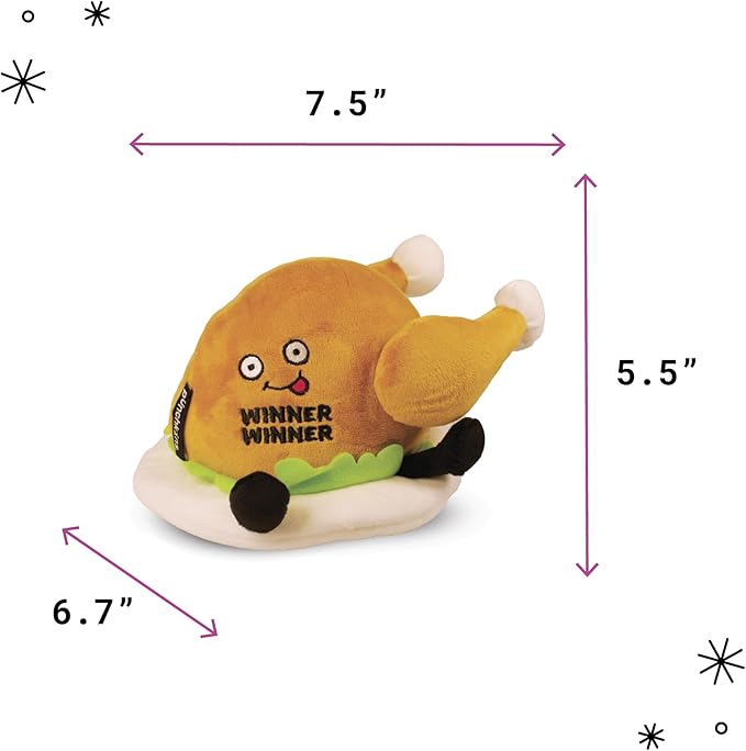 Punchkins Chicken Plushie - Winner Winner Chicken Dinner Chicken Plush Plush, Sassy & Funny Food Plush Toy for Gifting
