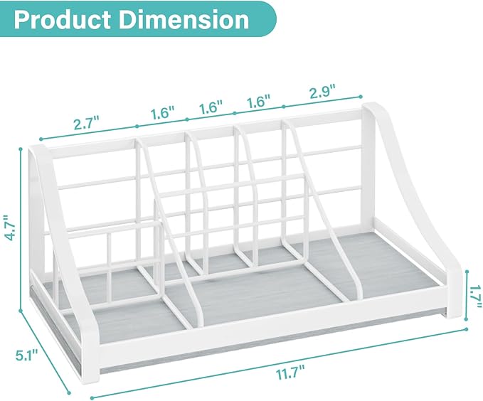Toothbrush Holder Instant-Dry Organizer - Bathroom Countertop Organizer Kids Electric Toothbrush Toothpaste Holders - 7 Slots Bathroom Sink Accessories Storage Tooth Brush Counter Organization, White