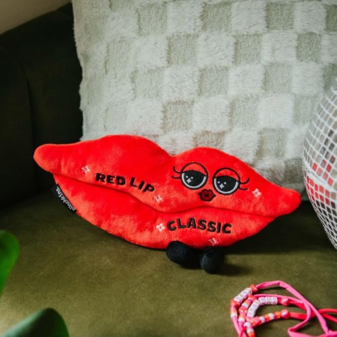 Punchkins Lip Plushie - Rep Lip Classic Cute Red Lips Plush, Gift for Swifties, Adorable Plushie for Gifting