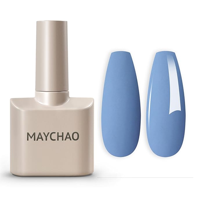 MAYCHAO 15ML Blue Gel Nail Polish 1Pc Blue Gel Polish Soak Off UV LED Nail Polish Nail Art Starter Manicure Salon DIY at Home, 0.5 OZ
