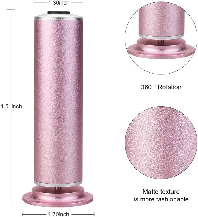 krofaue Electric Foot File Remover Callus - Professional Aluminum File Grinder Adjustable Pedicure Tools with 60pcs Sandpaper Disks for Dead Skin