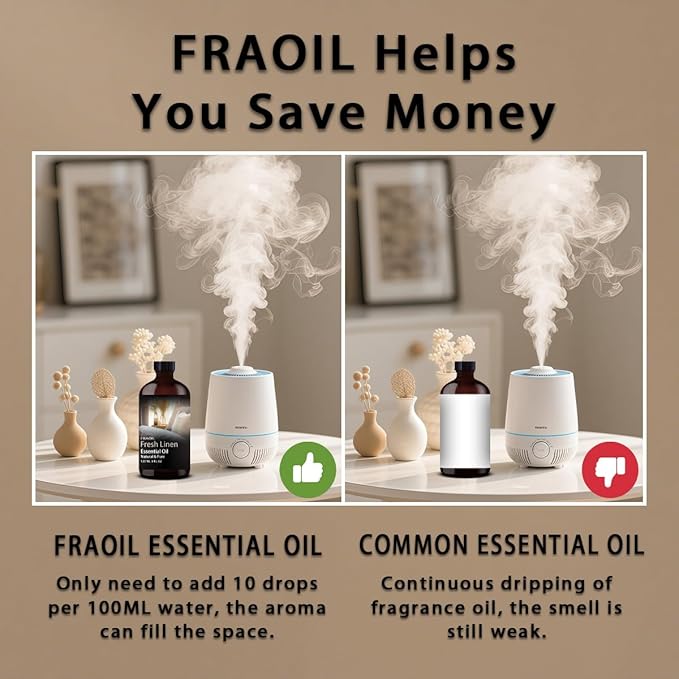 Fresh Linen Essential Oil, Fresh Linen Oil 4 Fl Oz 120ML for Diffuser Humidifier Yoga Cleaning DIY Candle Soap Making Perfume Gift for Women Fragrance Oils