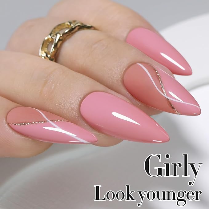 Double Rhythm 15ML Gel Nail Polish Pure Sheer Same Color Same Bottle Soak Off Gel Polish Art Manicure Salon DIY at Home for Women (Pale Pink-A1470)